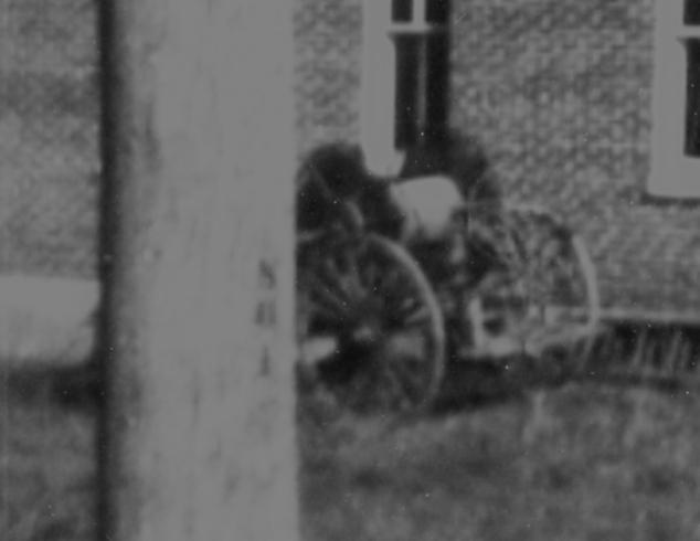 A closer view of the Chemical/Hose Wagon partially obscured behind the pole. If anyone has information or photos of this piece of apparatus we very much would like to scan a copy in.